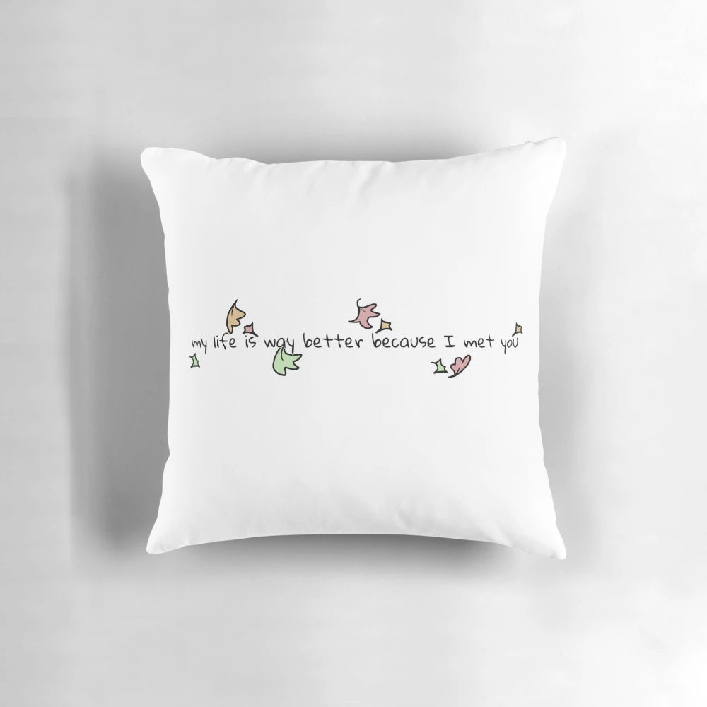 Heartstopper quote pillow featuring the beloved characters from the LGBT romance series
