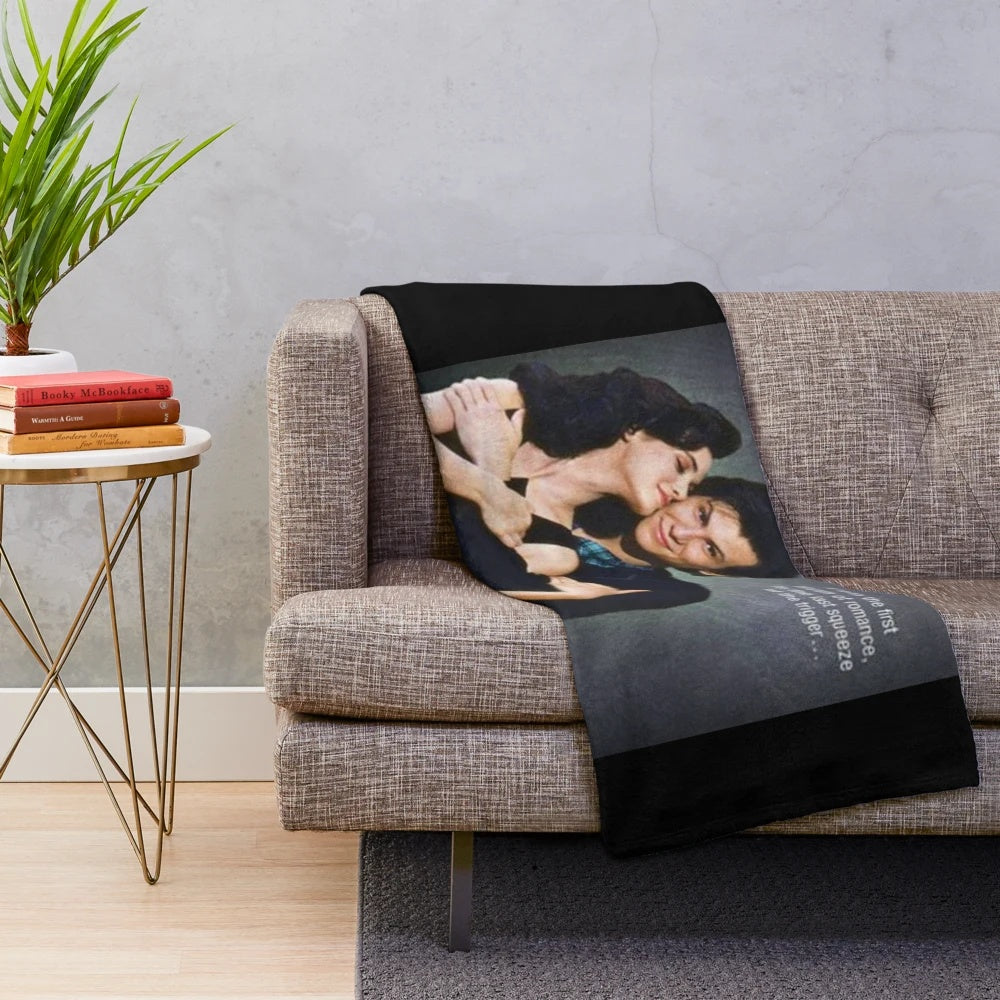 Heathers-inspired plush blanket featuring the iconic movie characters