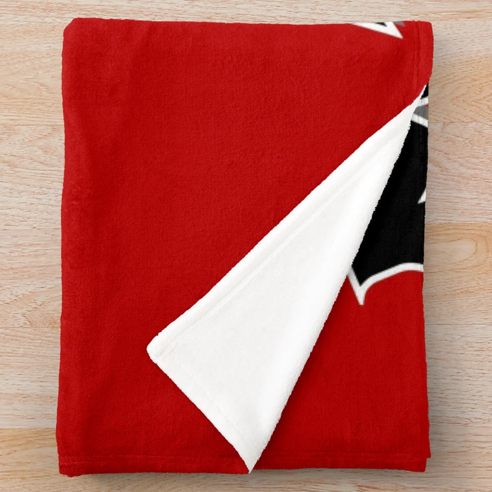 Heavy metal inspired plush blanket with stars and gothic design