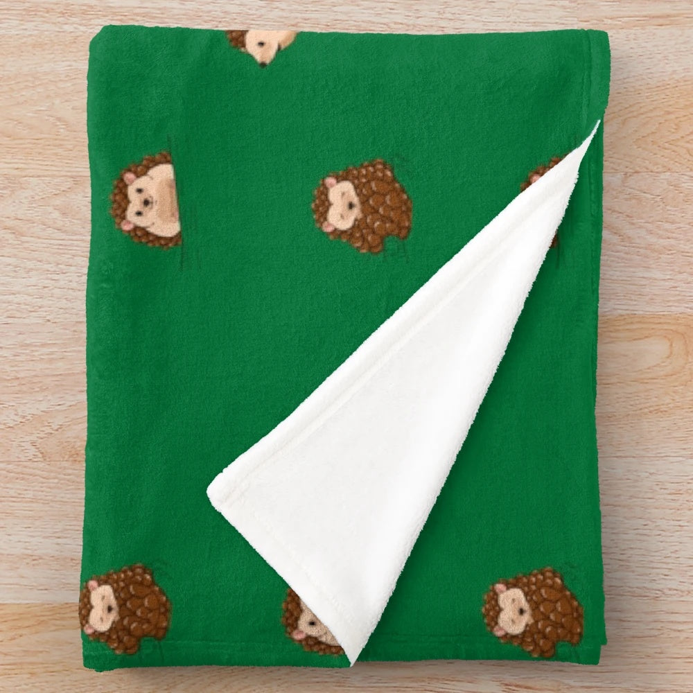 Soft and plush hedgehog pattern blanket for a cozy autumn or winter