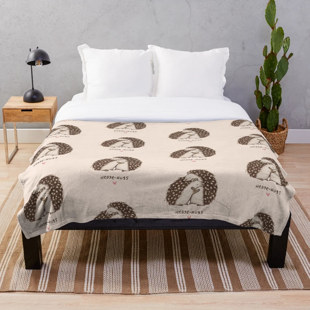 Soft and cuddly hedgehog plush blanket