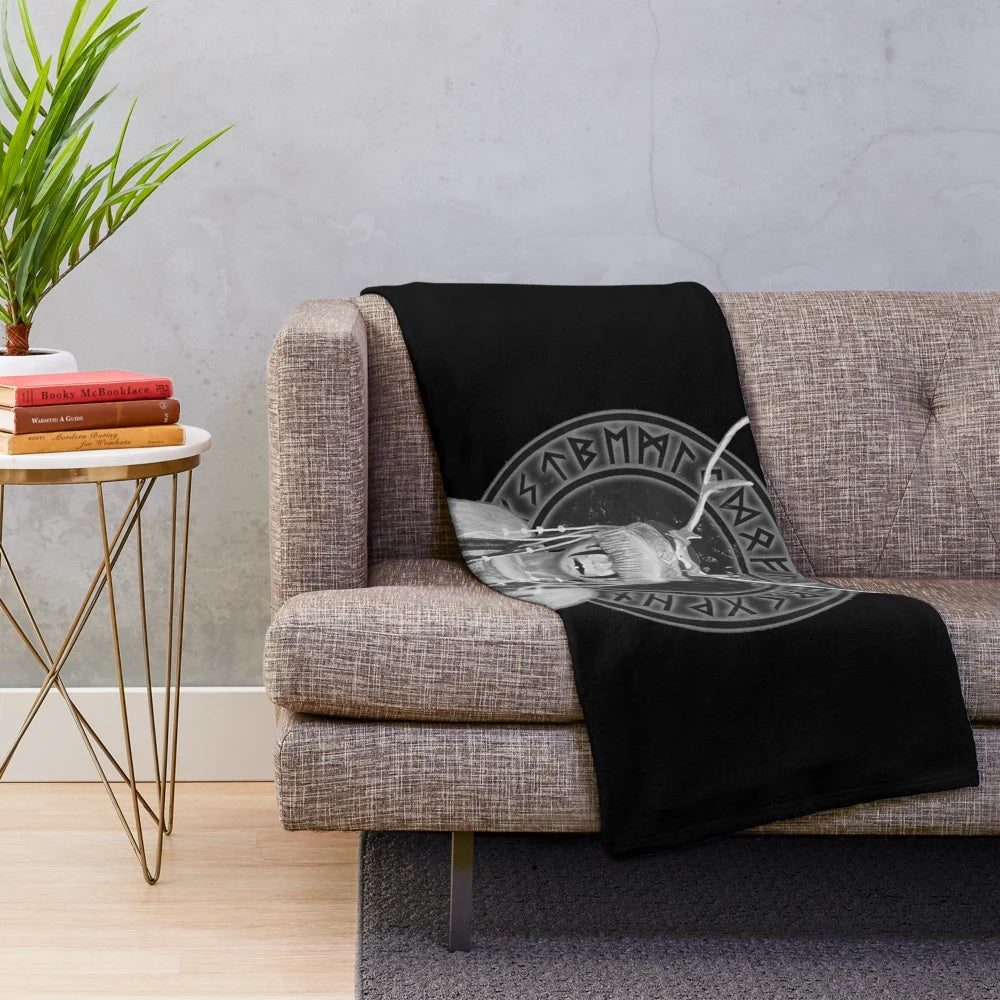 Cozy and soft plush blanket featuring Heilung band's unique music art and logo