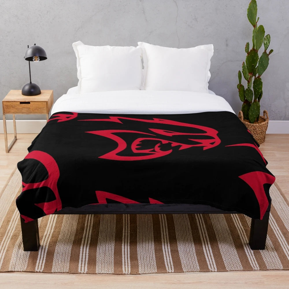 Hellcat plush blanket for cozy and soft home decor