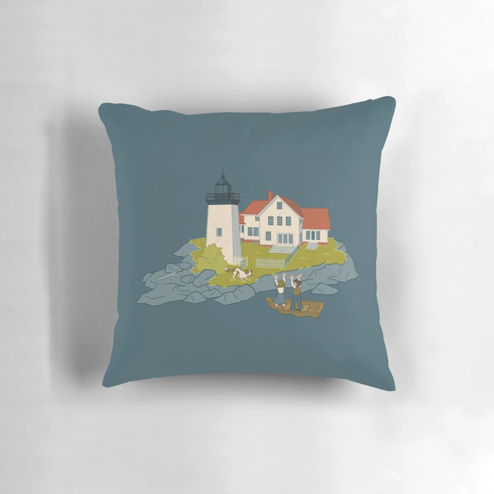 Hendricks Head Lighthouse Coastal Themed Pillow