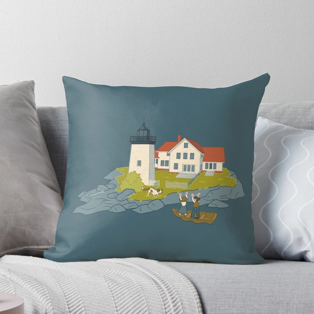 Hendricks Head Lighthouse Coastal Themed Pillow