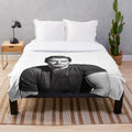 Henry Cavill-inspired plush blanket in black and white
