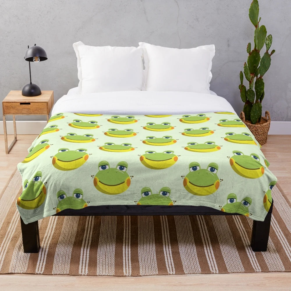 Henry the frog plush blanket, perfect for animal crossing fans