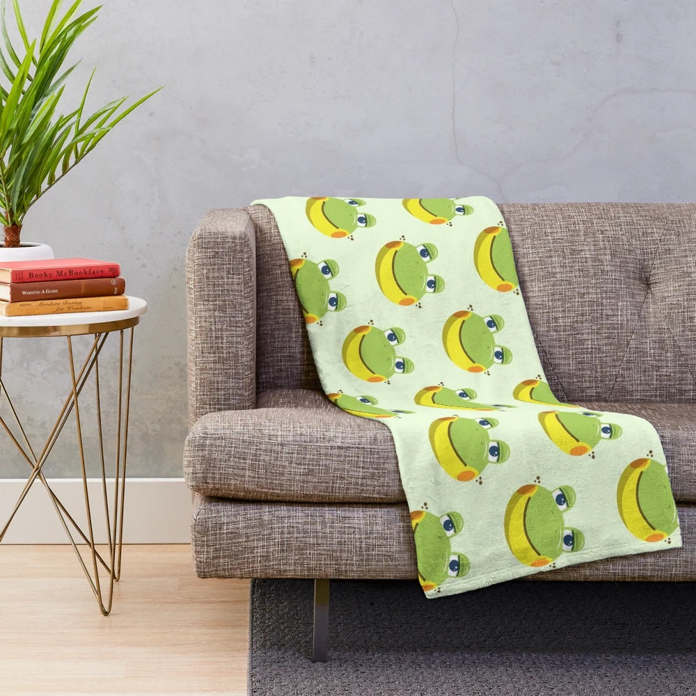 Henry the frog plush blanket, perfect for animal crossing fans