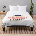 Soft, plush blanket featuring the iconic detective Hercule Poirot from Agatha Christie's mystery novels
