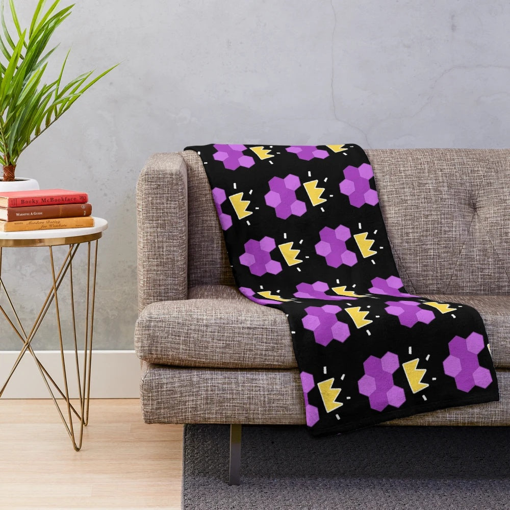 Cozy hex-a-gone plush blanket featuring a soft and comfortable design inspired by the popular game Fall Guys.