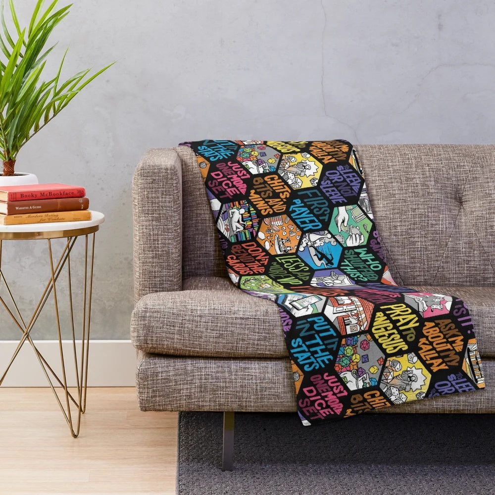 Hex patterned plush blanket for board game lovers
