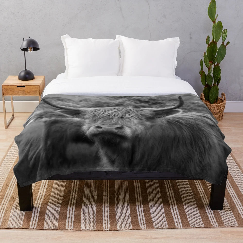 Highland Cow Plush Blanket