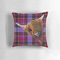 Soft and inviting highland cow tartan print pillow cover for home decoration