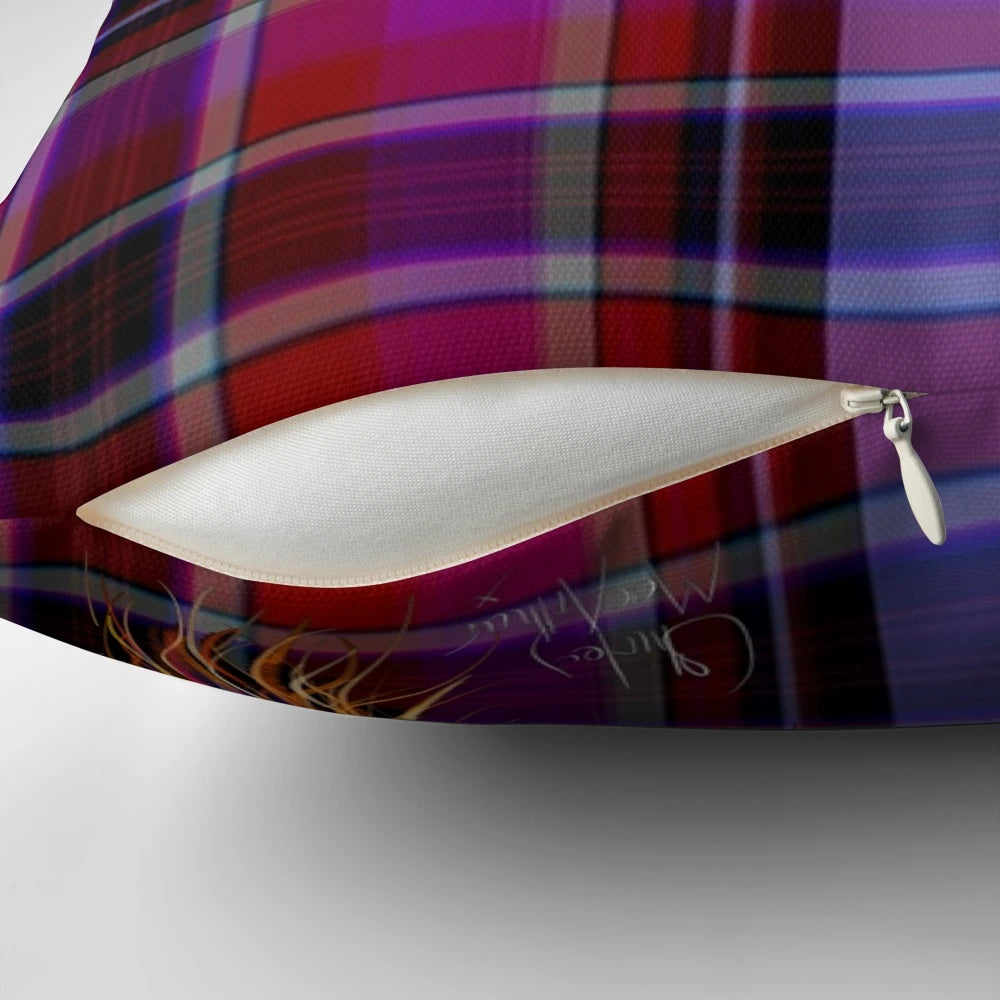 Soft and inviting highland cow tartan print pillow cover for home decoration