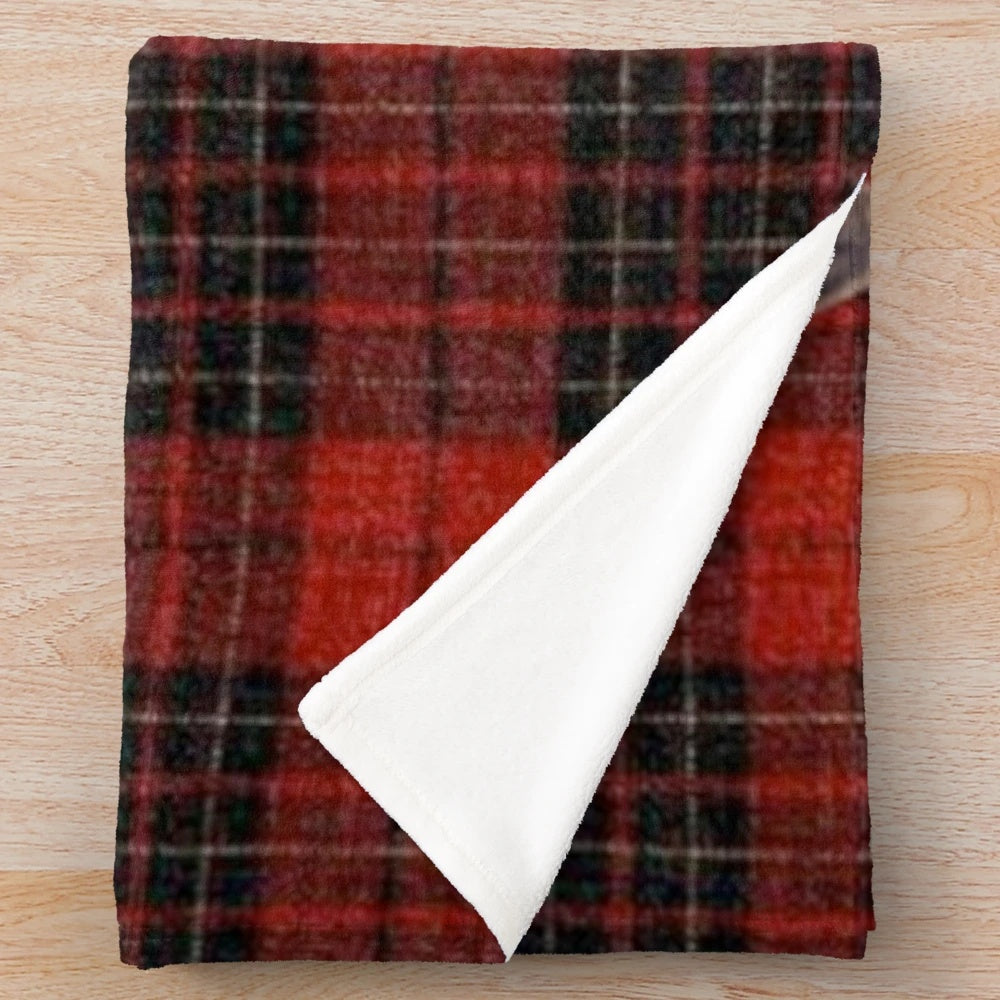 Plush blanket featuring a stunning portrait of a highland stag