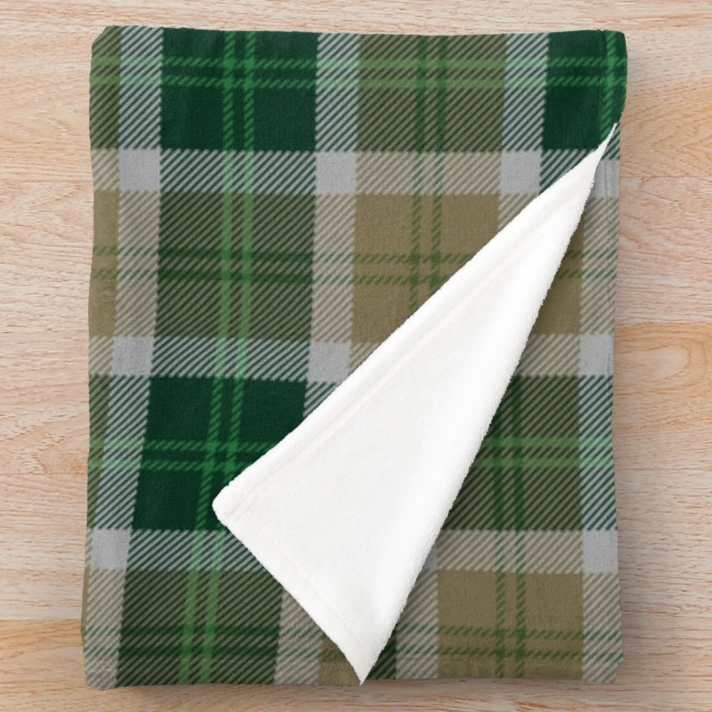 Bannockbane Green Highland Tartan Plush Blanket