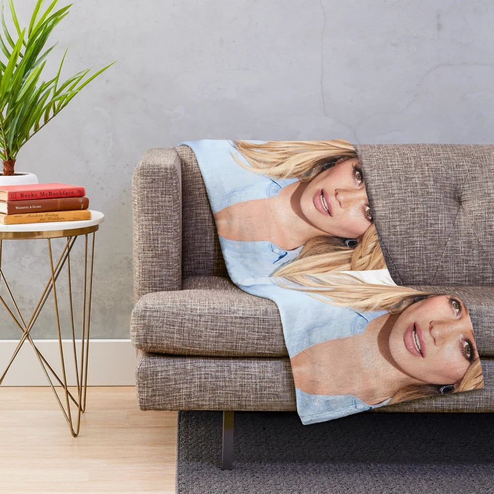 Soft and cuddly plush blanket featuring Hilary Duff, popular singer and actress