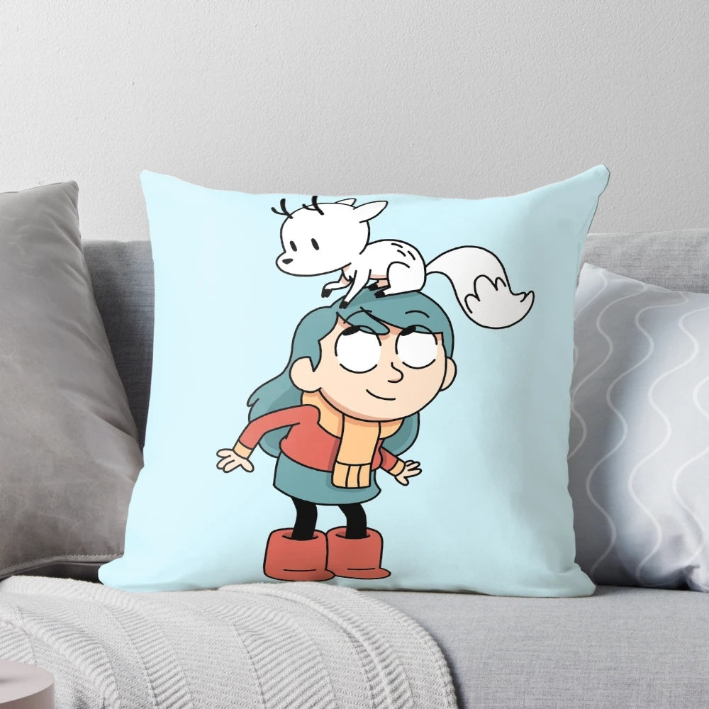Soft plush pillow featuring the deer-fox character Twig from the Hilda animated series