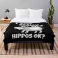 Soft and cuddly plush hippopotamus blanket