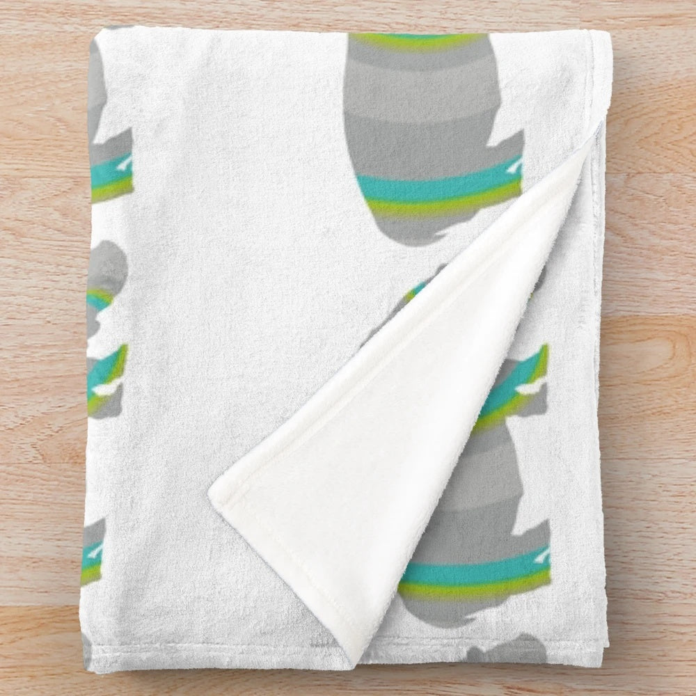 Hippo plush blanket with abstract and colorful design