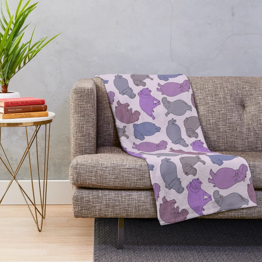 Hippo Workout Plush Blanket