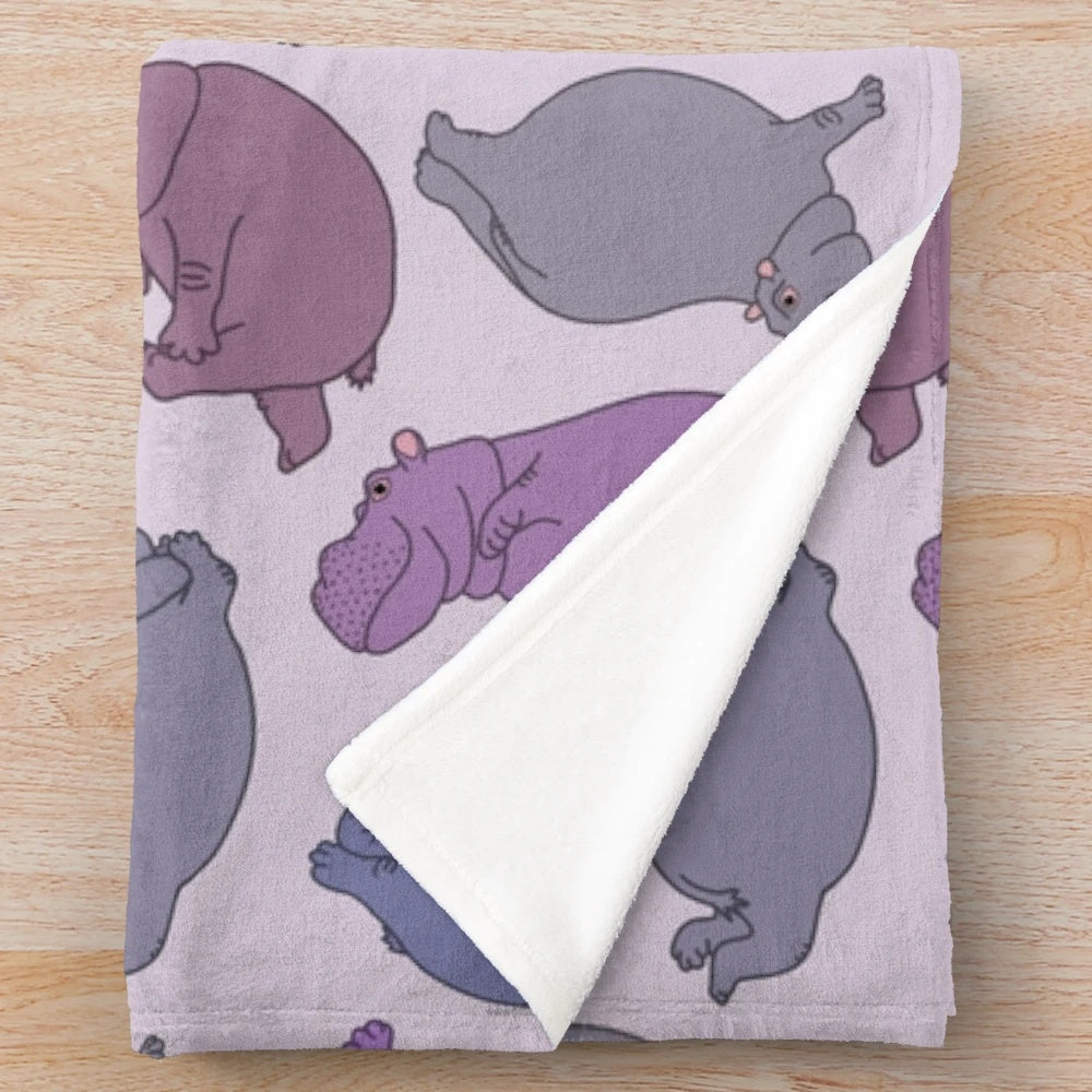 Hippo Workout Plush Blanket