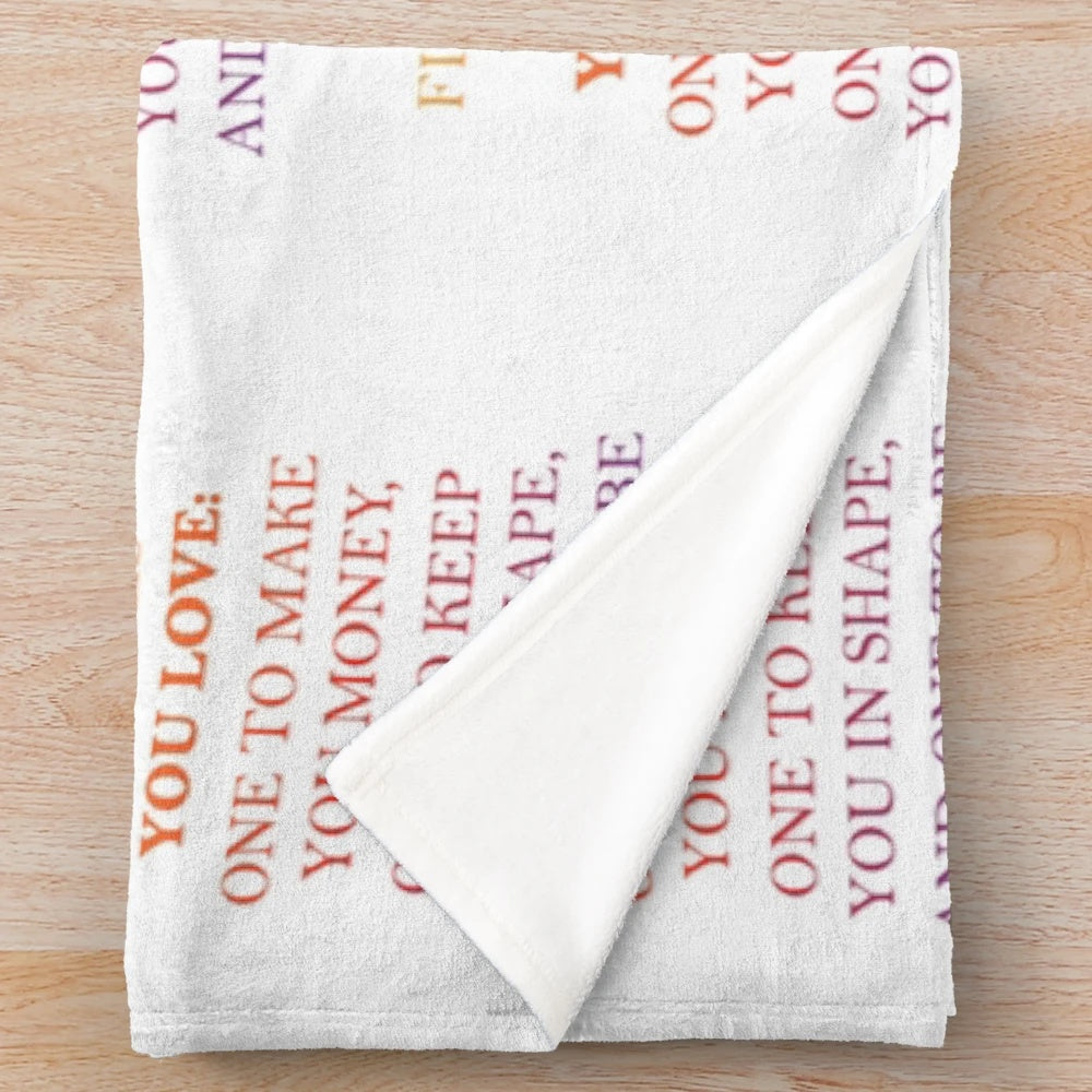 Hobbies-themed plush blanket for cozy and creative leisure time