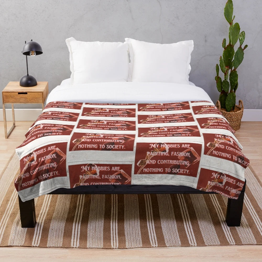 Soft and plush vintage-inspired hobbies themed blanket