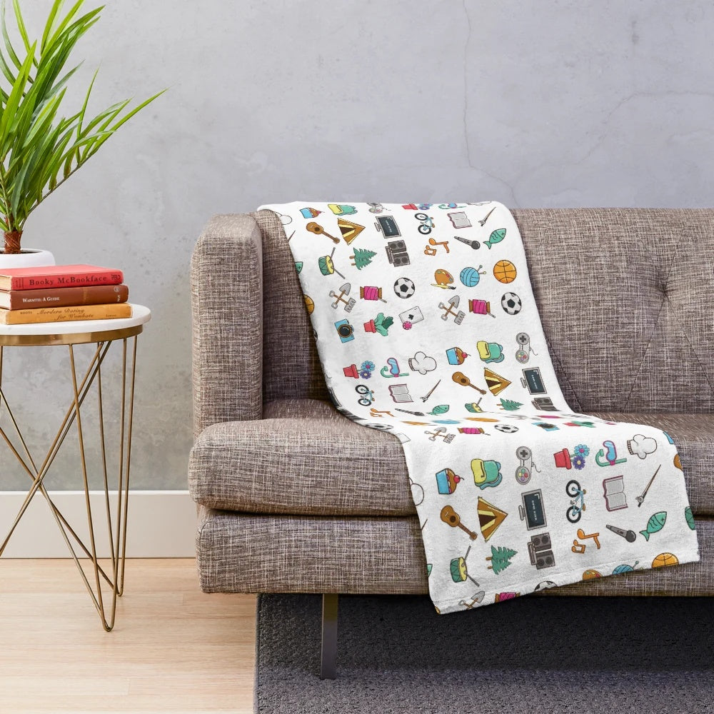 Hobbies Sticker Pack Plush Blanket