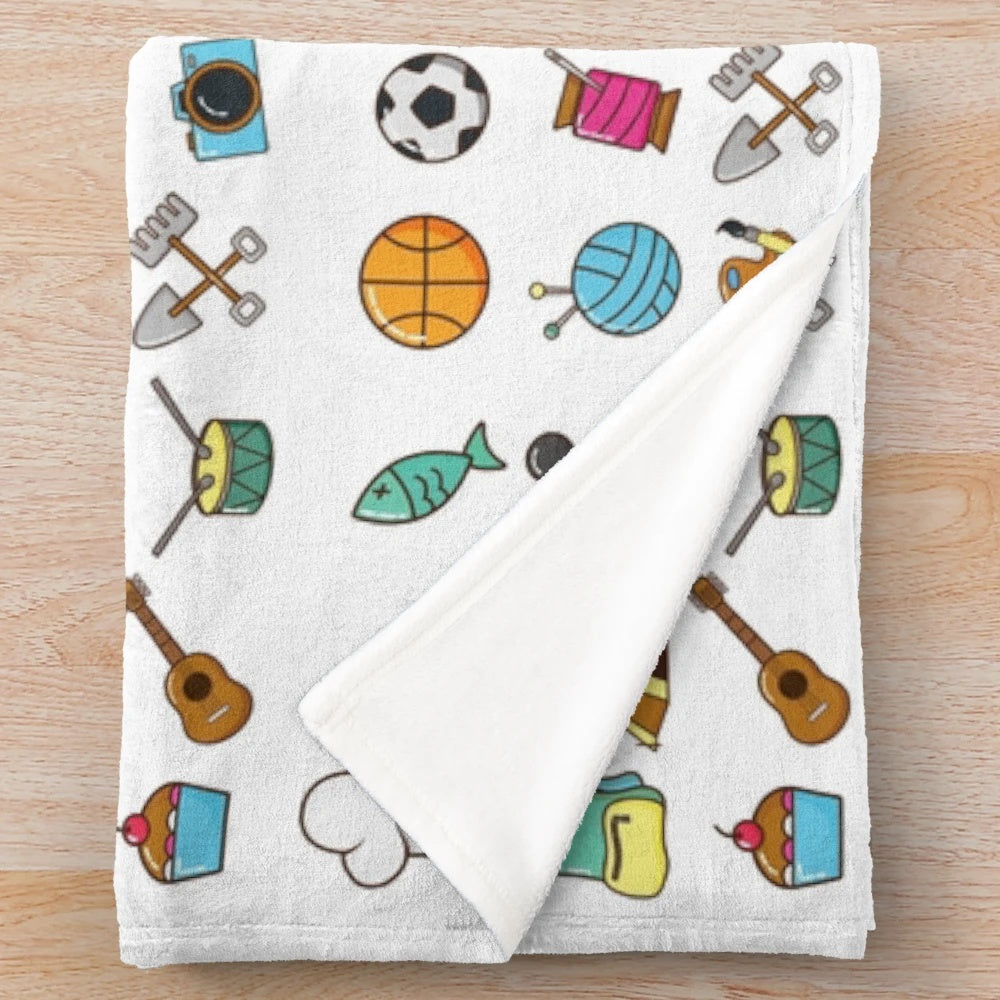 Hobbies Sticker Pack Plush Blanket