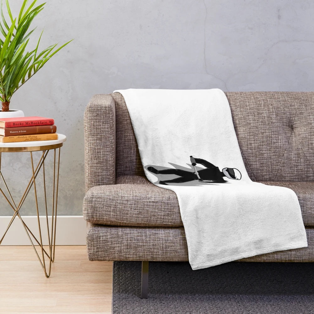 Plush blanket with hobby biking design