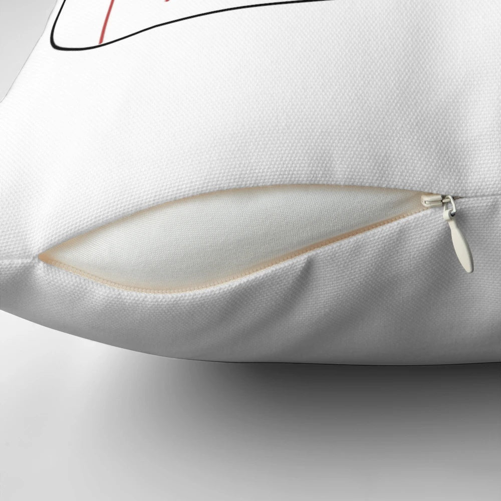 Soft and plush hockey pillow featuring a hockey rink design for hockey enthusiasts and fans.