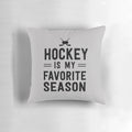 A cozy pillow featuring a hockey theme, ideal for hockey fans and sports enthusiasts.