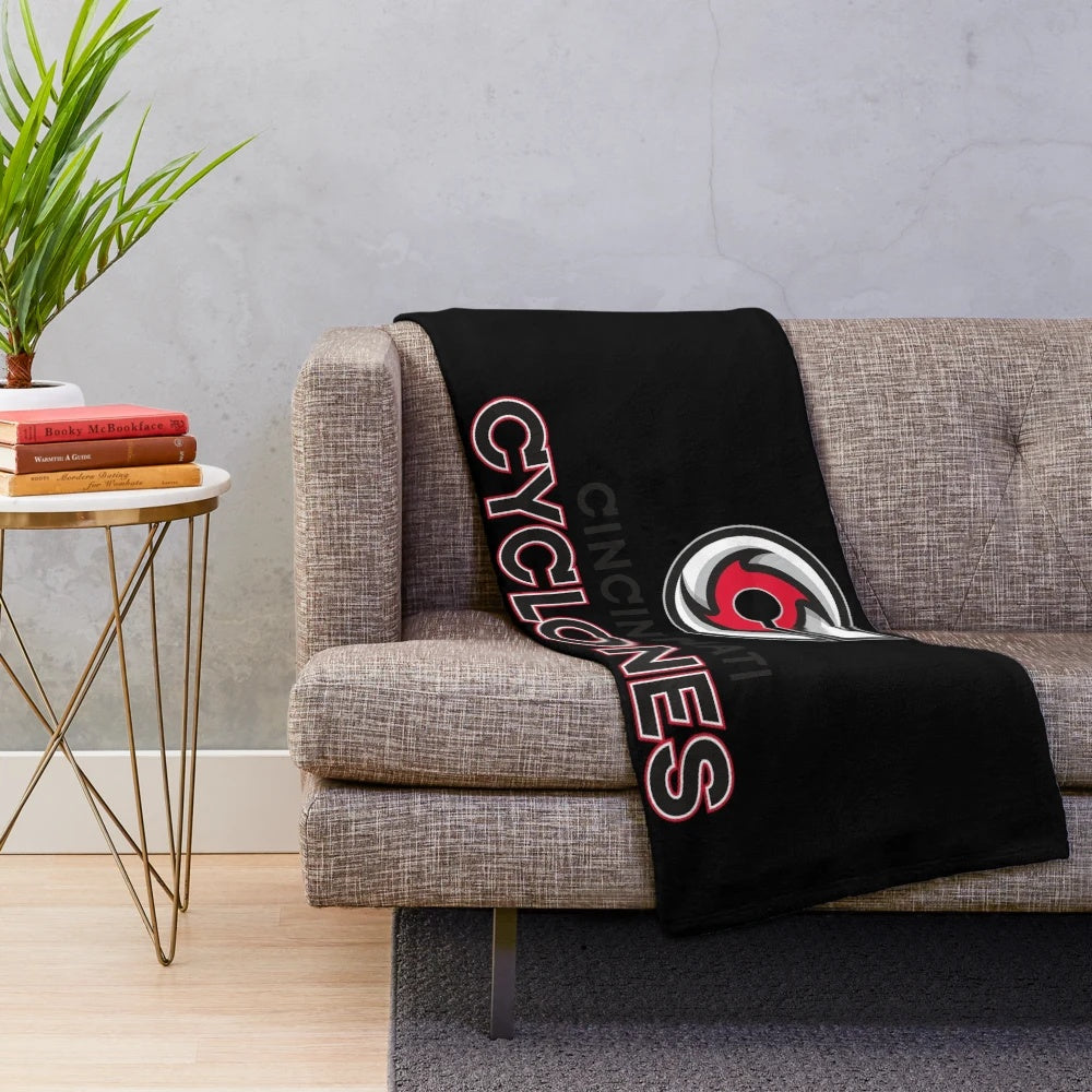 Cincinnati Cyclones hockey-themed plush blanket