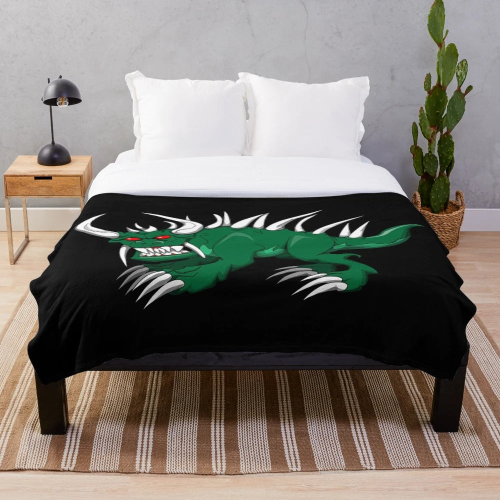 Hodag plush blanket featuring the mythical Wisconsin creature