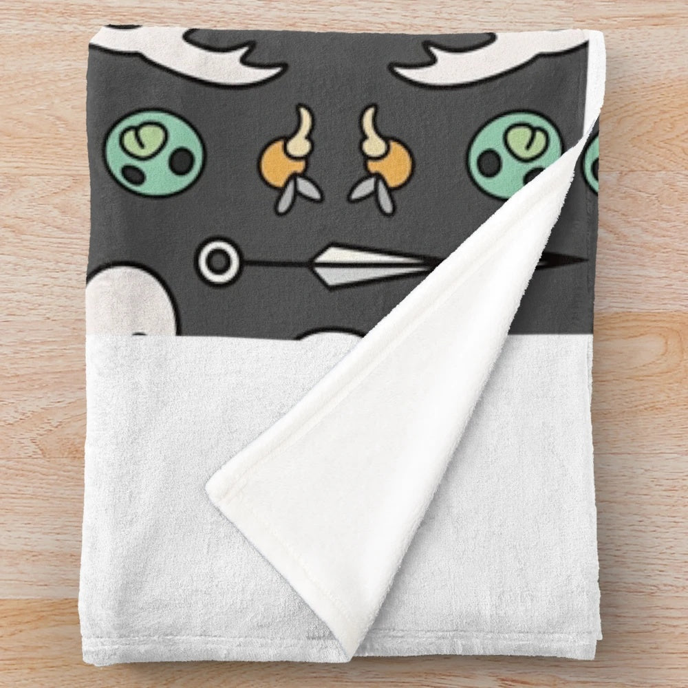 Hollow Knight 10" plush blanket featuring the iconic knight and ghost characters