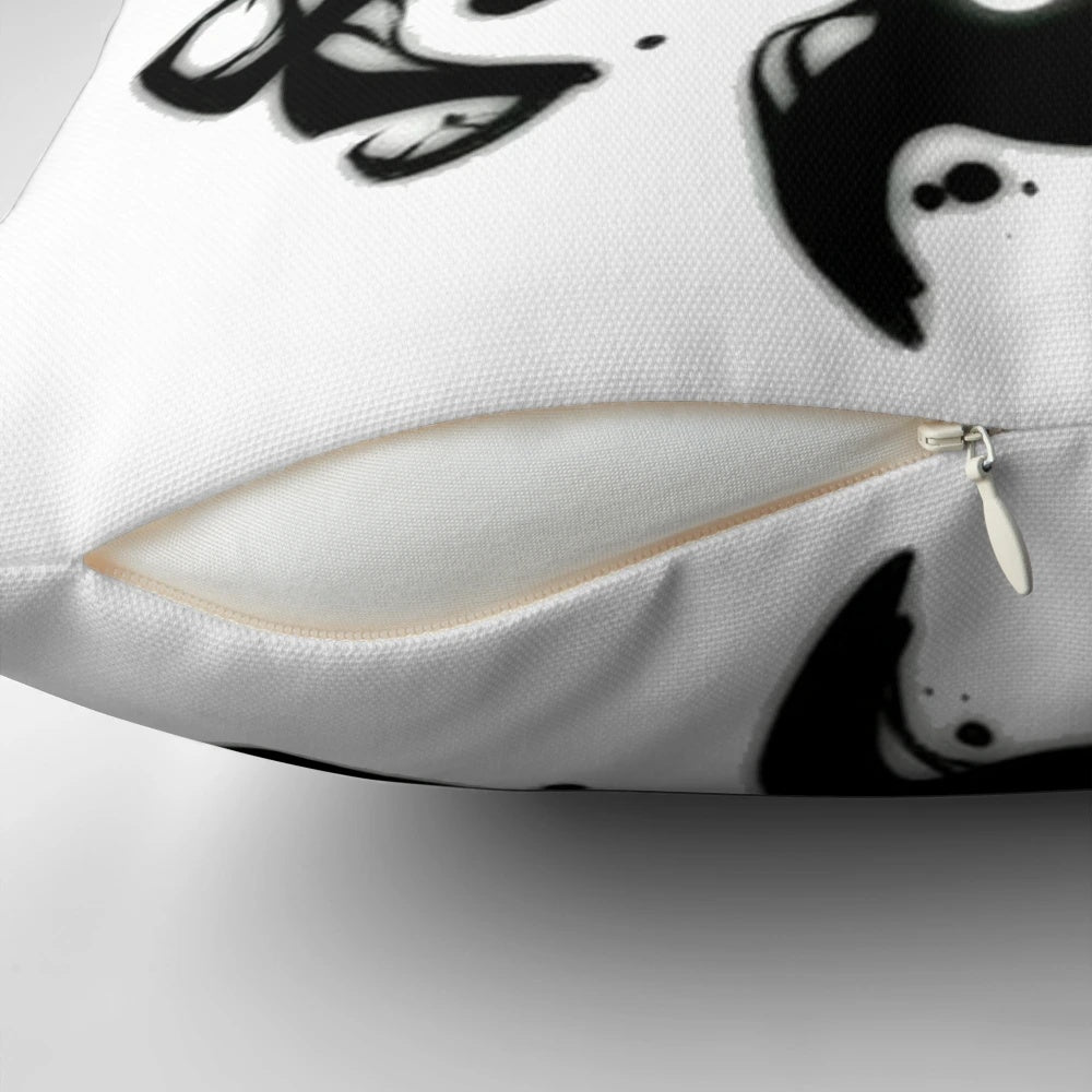 "Hollow Knight" inspired throw pillow featuring dark fantasy aesthetic