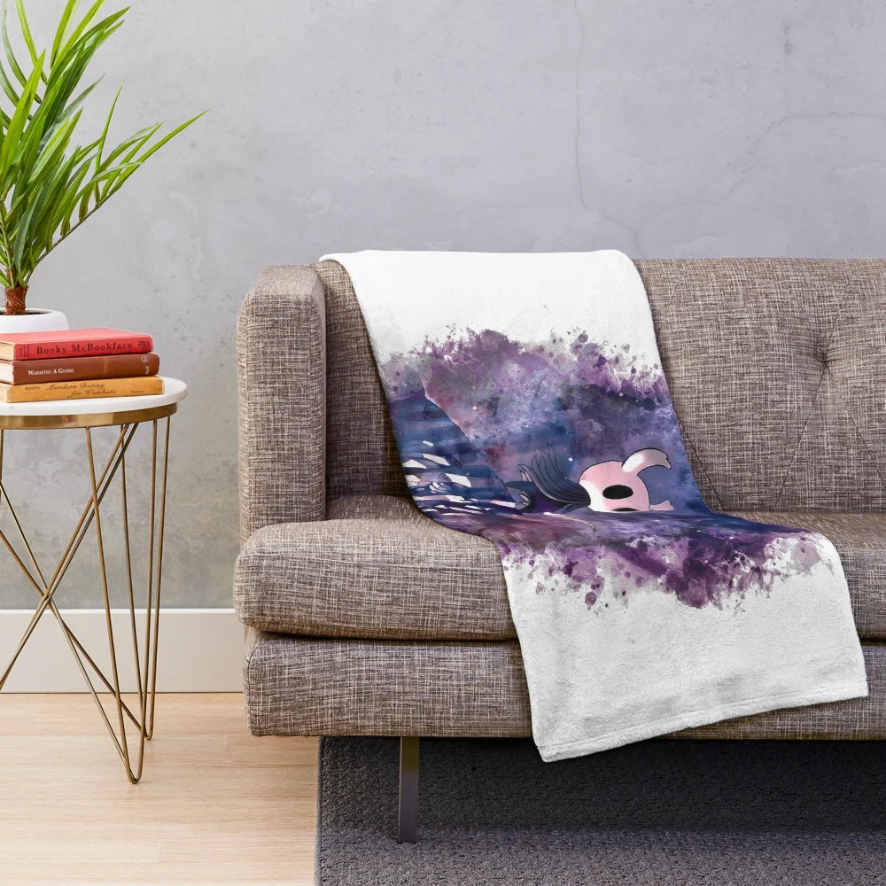 Hollow Knight inspired plush blanket featuring the game's iconic characters