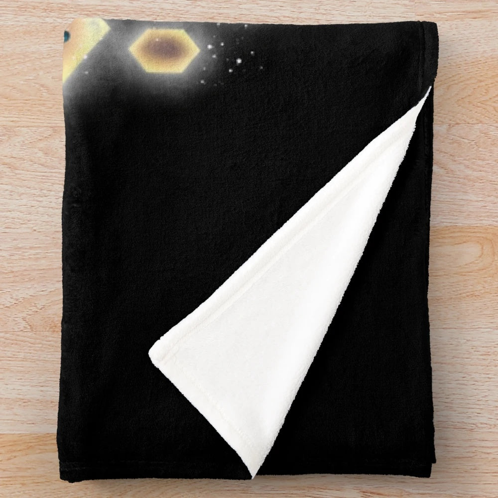 Cozy hollow knight plush blanket featuring the island from the game