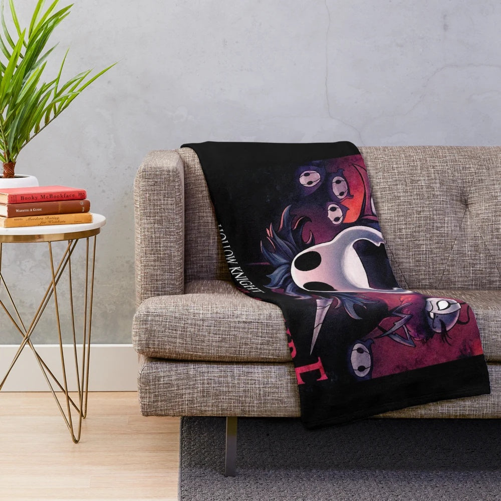 Hollow Knight Themed Plush Blanket with Grimm Troupe Characters