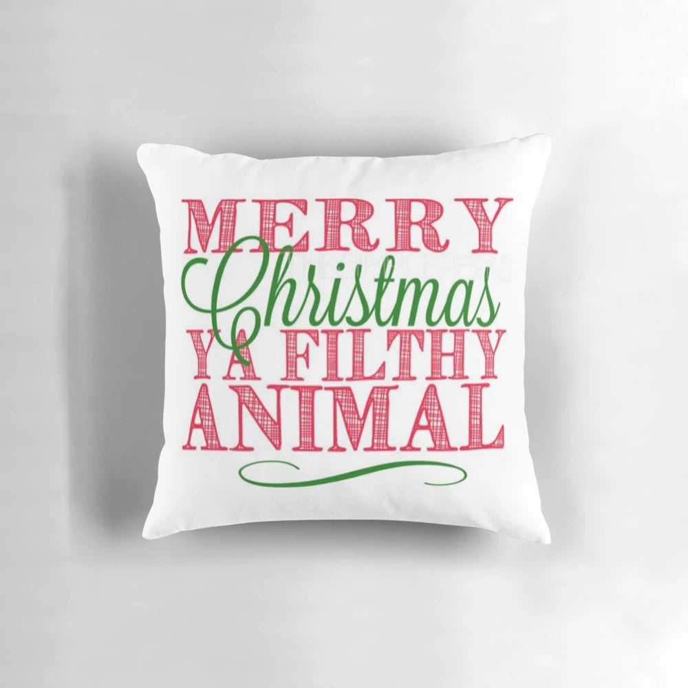 "Merry Christmas Ya Filthy Animal" Home Alone inspired decorative pillow