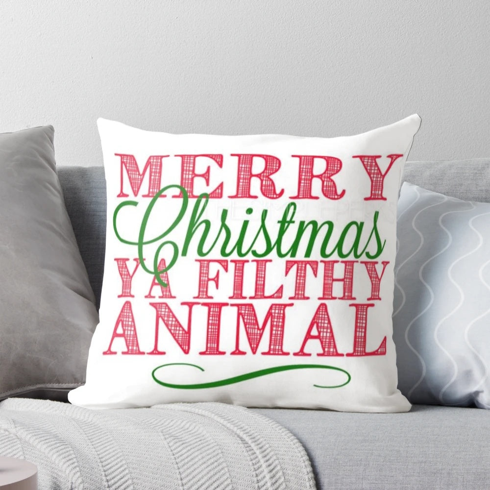 "Merry Christmas Ya Filthy Animal" Home Alone inspired decorative pillow