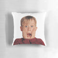 Plush home alone-themed pillow with a cozy design