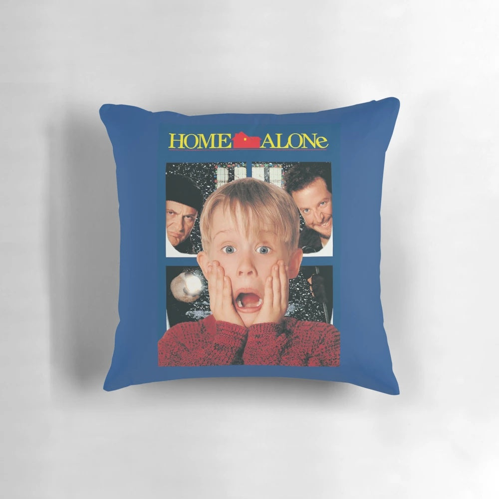Plush "Home Alone" themed pillow featuring Macaulay Culkin as Kevin McCallister