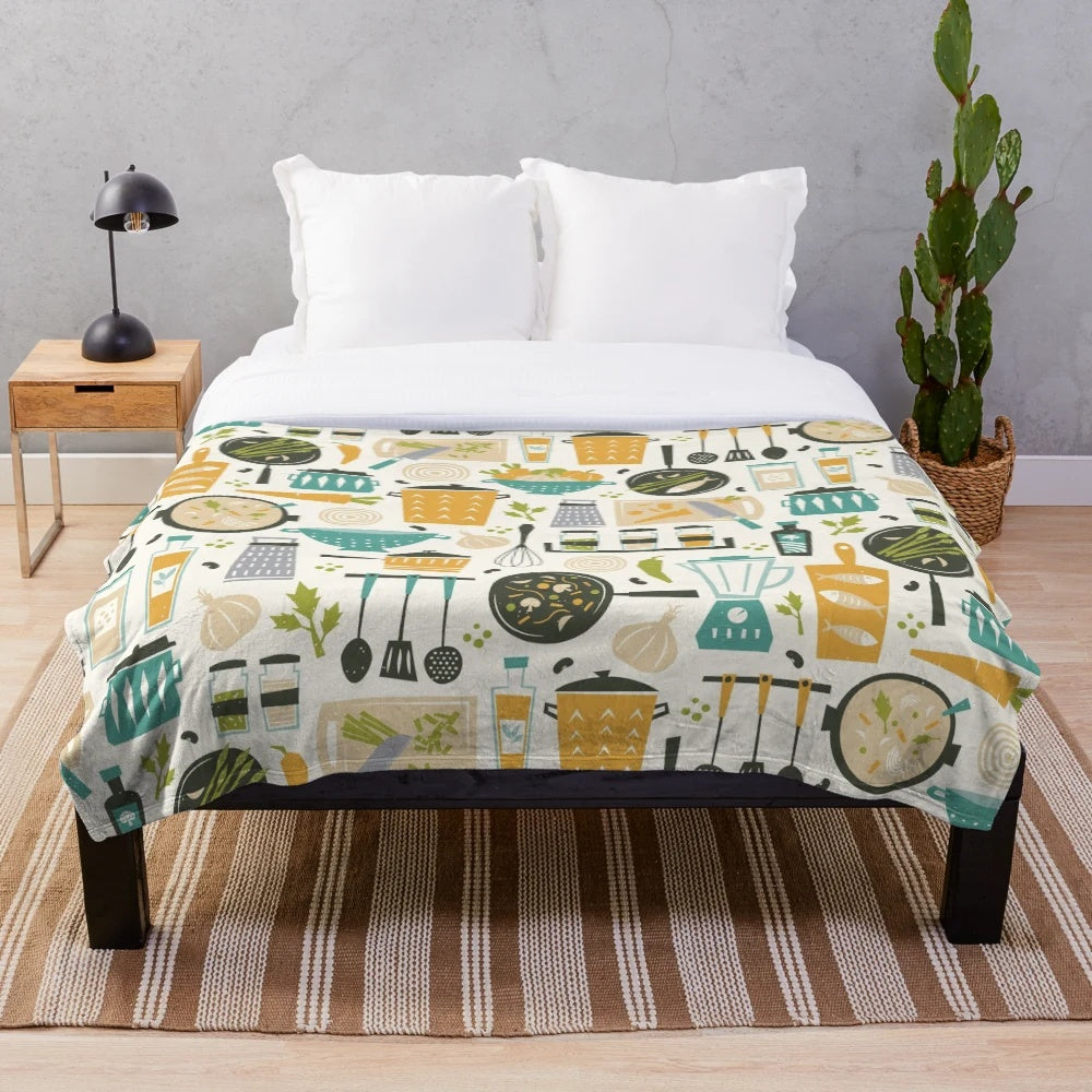 Plush blanket for home chefs and cooking enthusiasts