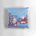 Soft, plush winter pillow featuring a serene homeric landscape design inspired by Greek mythology