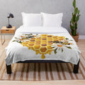 Soft and cuddly honey bee plush blanket