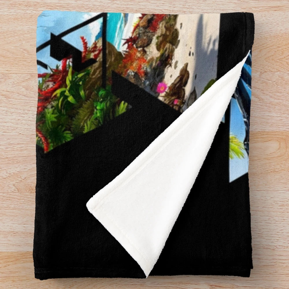 Horizon Forbidden West plush blanket featuring the protagonist Aloy
