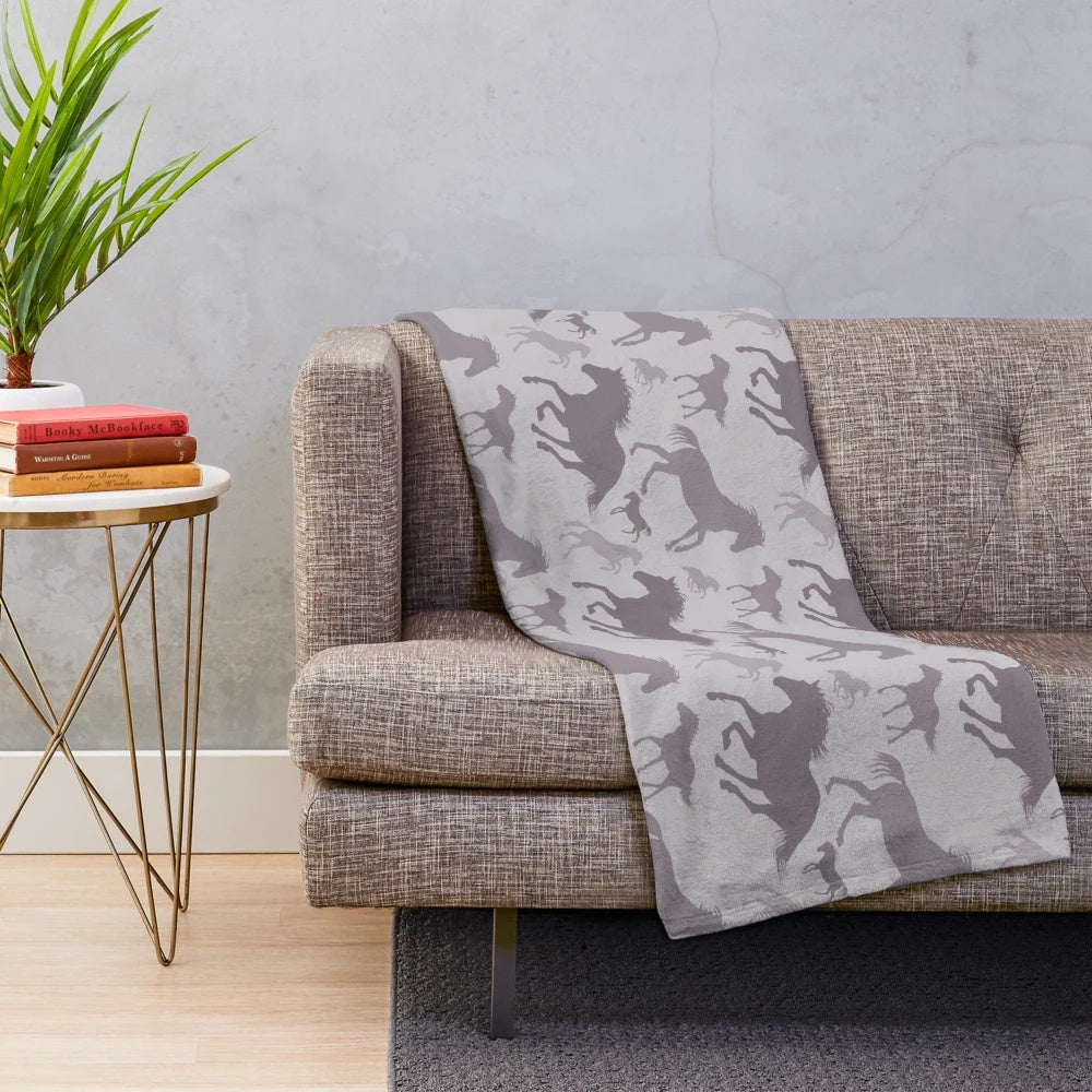 Soft and plush horse pattern blanket for home decor and gift-giving