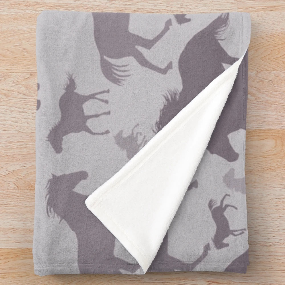 Soft and plush horse pattern blanket for home decor and gift-giving